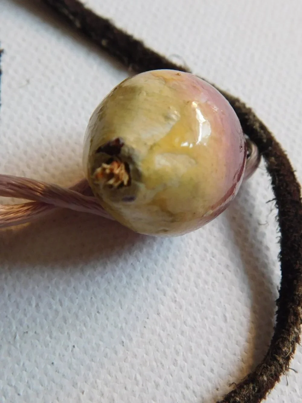 Boho Natural Stone Cord Necklace Lot 3pc Amethyst Quartz Ceramic Suede Choker